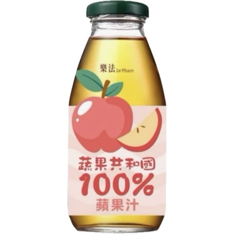 100%蘋果汁玻璃瓶290ml